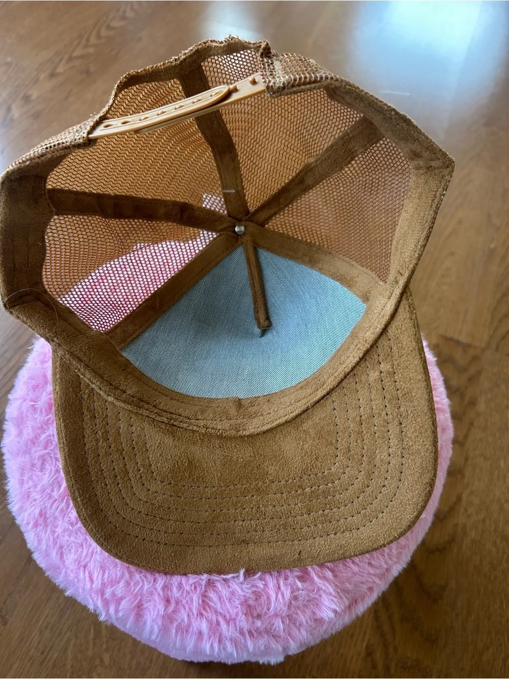 Custom Western Suede Trucker Hat with Turquoise & Silver Conchos